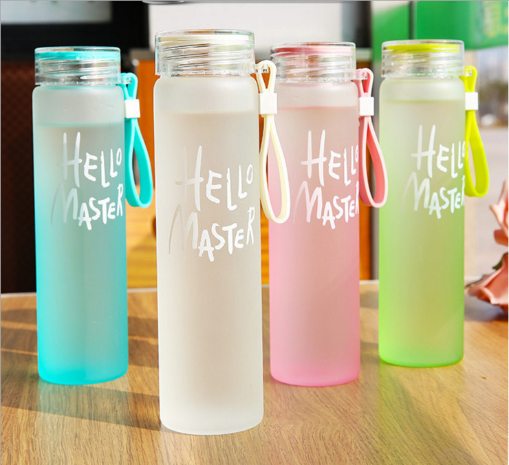 COMBO 2 BÌNH NƯỚC THỦY TINH HELLO MASTER TẶNG 1 SỢI DÂY CỘT TÓC SCRUNCHIES