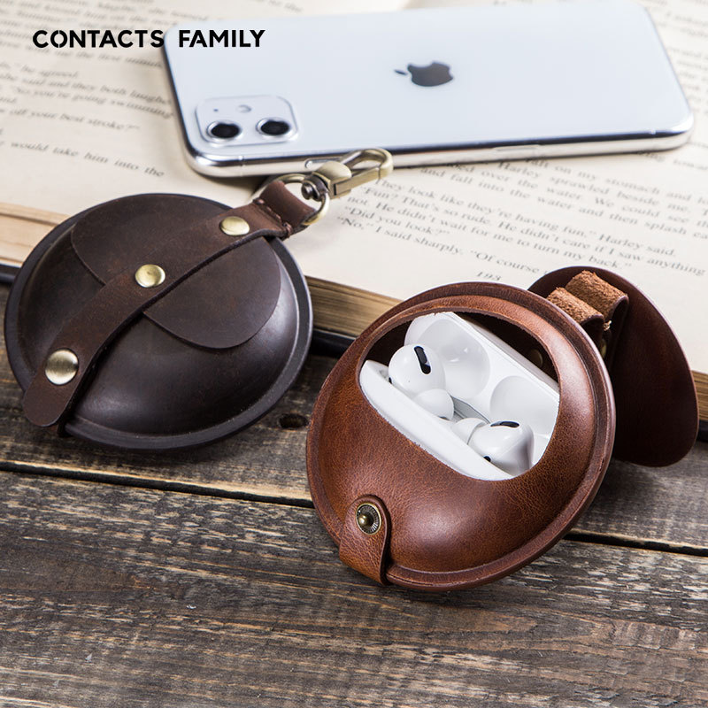 Bao Case Da Ngựa Tròn Ball Purse đa chức năng cho Airpods Pro / Airpods 3 / Airpods Pro 2