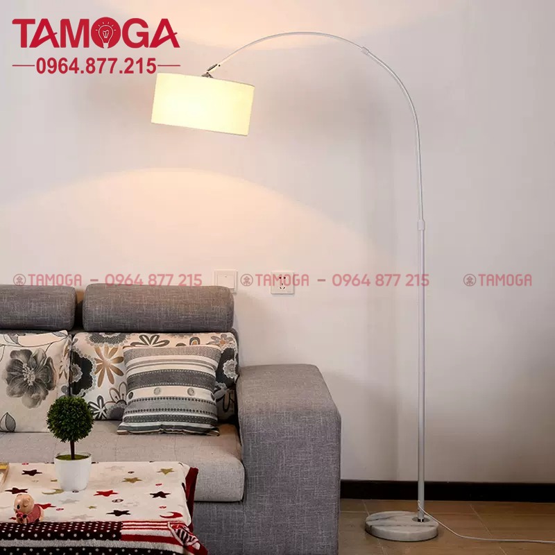 Đèn cây chụp vải trắng 9093A WH màu trắng TAMOGA LENIS