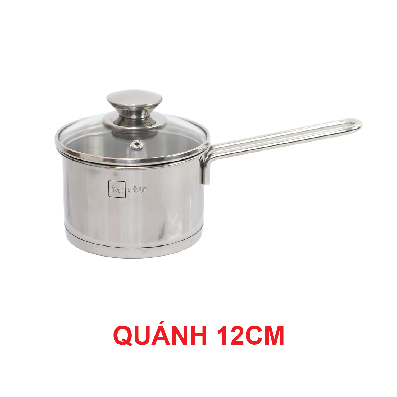 Quánh nấu cháo bột inox 430 Fivestar Standard nắp kính 3 đáy bếp từ ( 12cm / 14cm / 16cm ), tặng 5 muỗng ăn