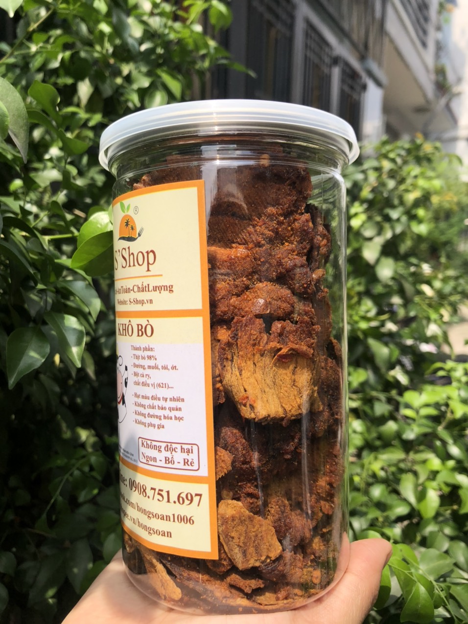 Khô bò giòn vừa  S'Shop lon nhôm  250g