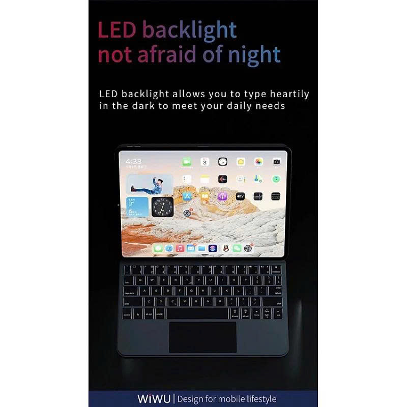 Bàn phím iPad Pro 12.9 / Air 13 inch WiWU Apple Magic Keyboard Trackpad – Bao Da Cao Cấp, Trackpad Thông Minh, Biến iPad Thành Laptop - Hàng nhập khẩu