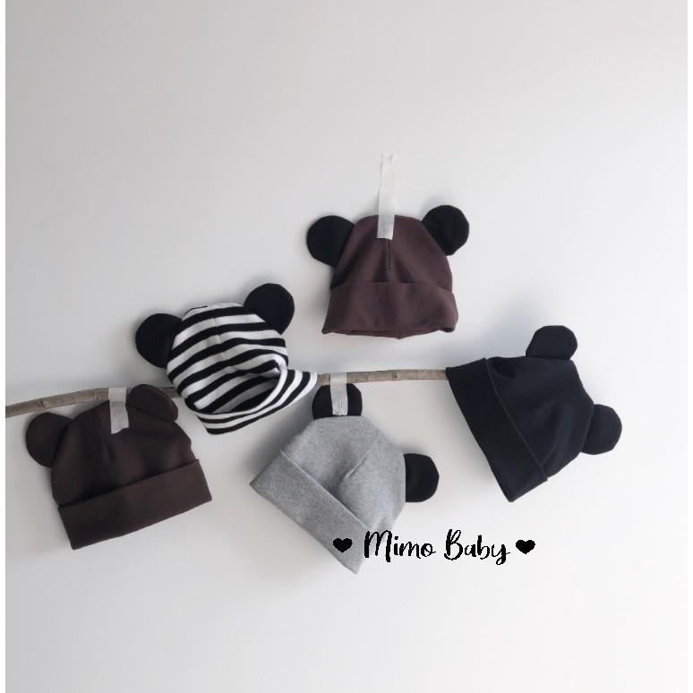 Mũ cotton tai chuột mickey cho bé - mũ trùm đầu (3-18m)