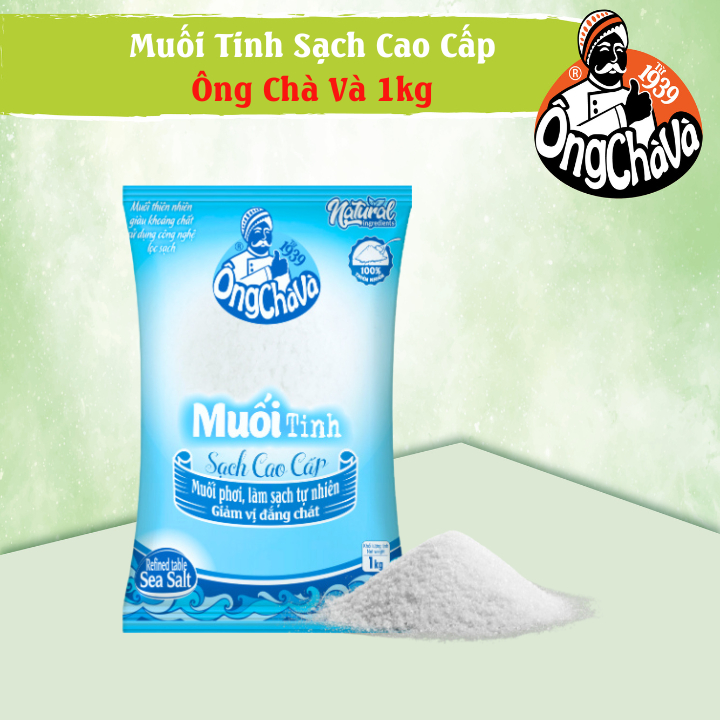 Muối Tinh Sạch Cao Cấp Ông Chà Và 1kg (Refined table Sea Salt)