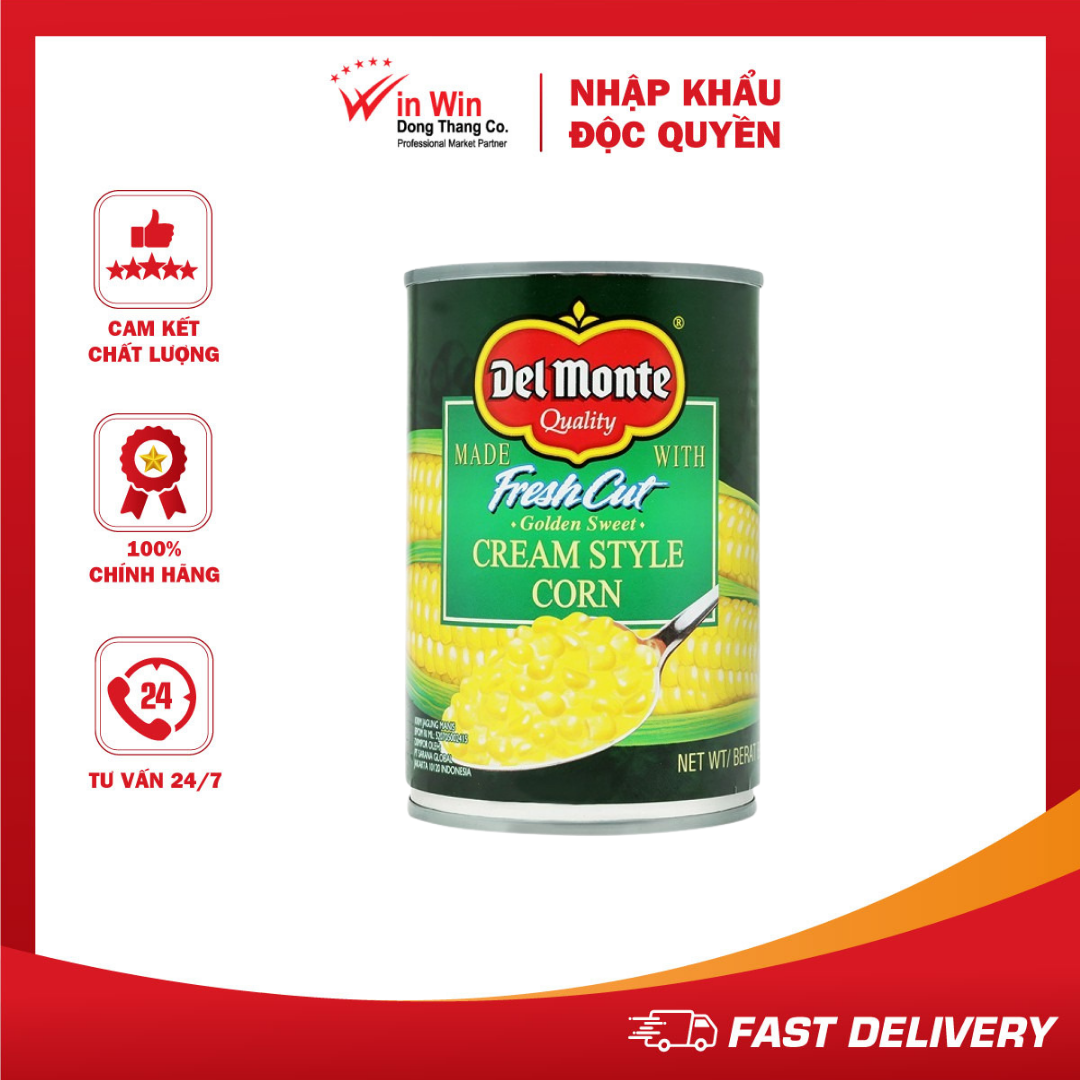 Bắp Kem Đóng Hộp Del Monte 425g (Thương Hiệu Mỹ - SX Thái Lan)