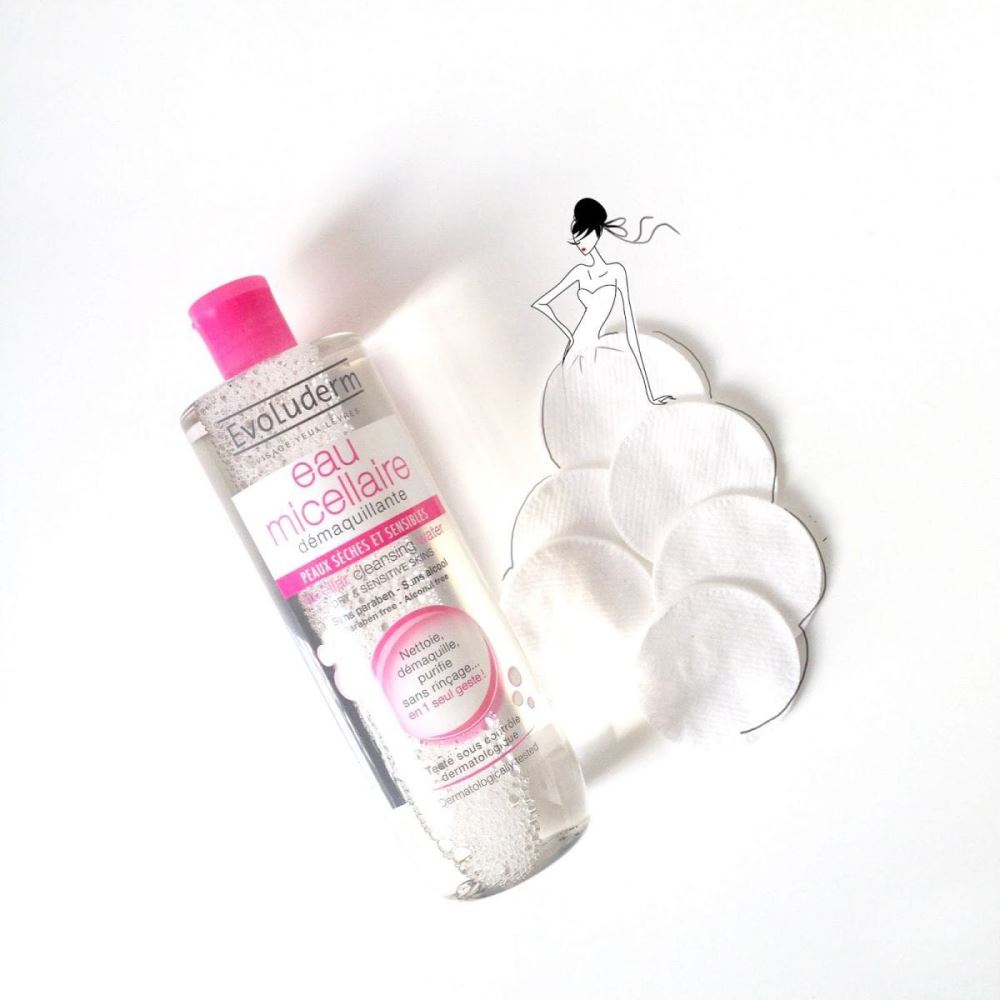 Nước Tẩy Trang EVOLUDERM EAU MICELLAIRE - Dành Cho Da Khô Và Nhạy Cảm + Tặng 1 Móc Khóa Nhựa 2 Mặt
