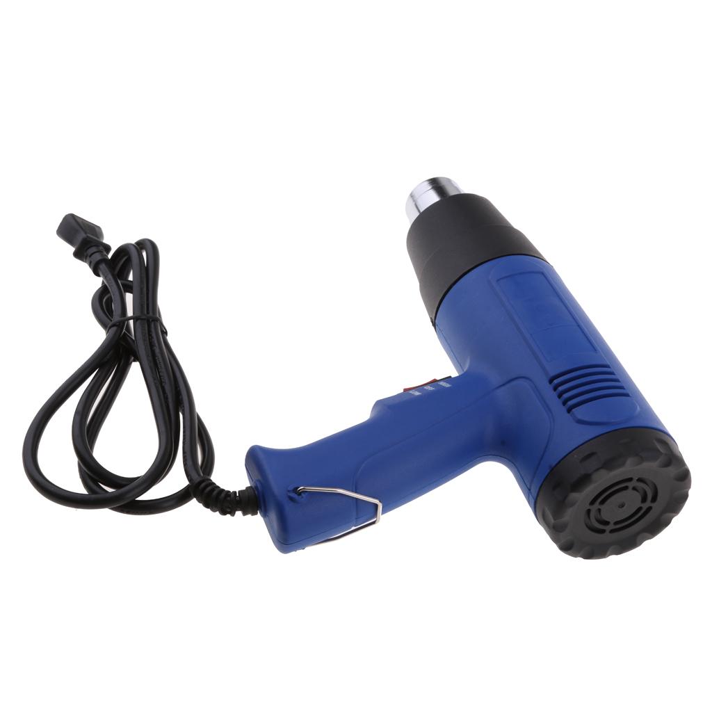 1600W Hot Air Heat Gun Dual Temperature Paint Stripper DIY Tool +4 Nozzle US