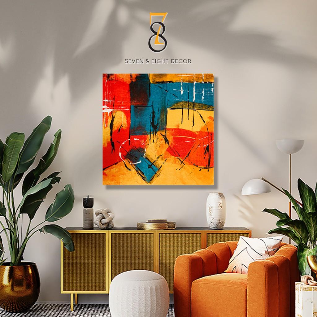 Tranh Canvas | Tranh Trừu Tượng Phong Cách Sơn Dầu 1FSOIL006 | Tranh Căng Khung Cao Cấp | Tặng Kèm Đinh Đa Năng
