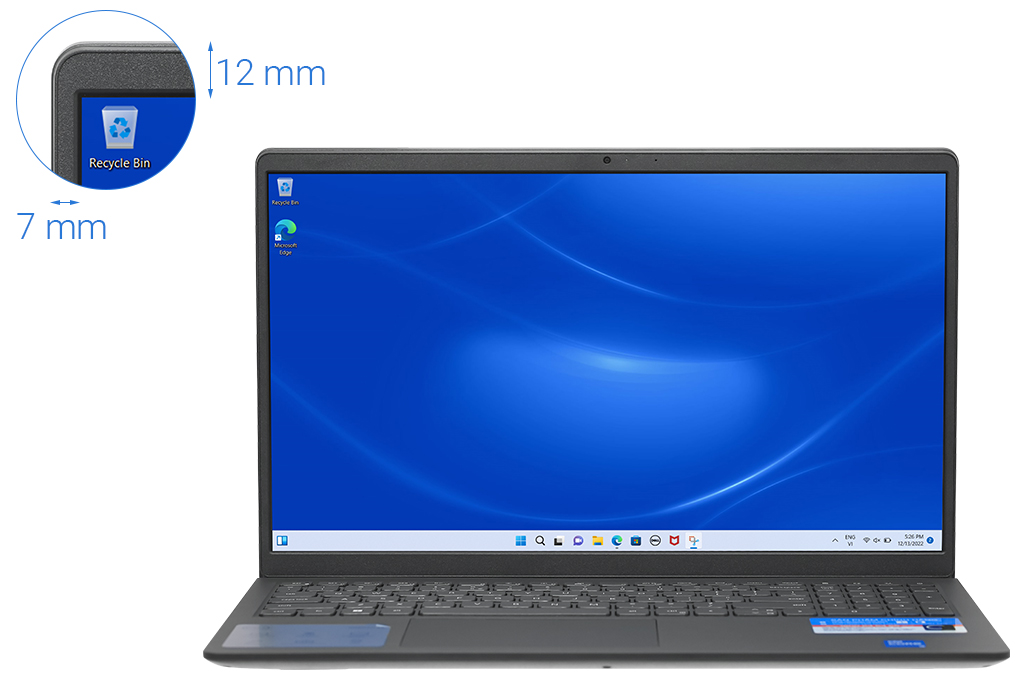 Máy Tính Xách Tay Laptop Dell Inspiron 15 3520 - Black - 15.6 FHD WVA; i5-1235U; 8GB; 256GB SSD; WF5 + BT5.0; Polyc; Win11H+ OfficeHS21; 1Y IH (N5I5122W1) - Hàng Chính Hãng