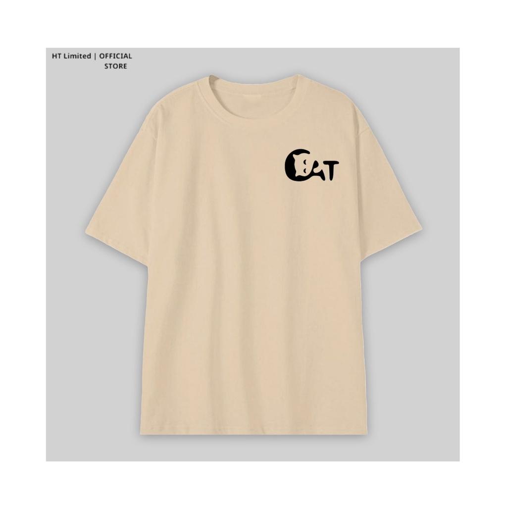Áo thun thiết kế Unisex họa tiết cat basic local brand, Cotton Cao Cấp 100%