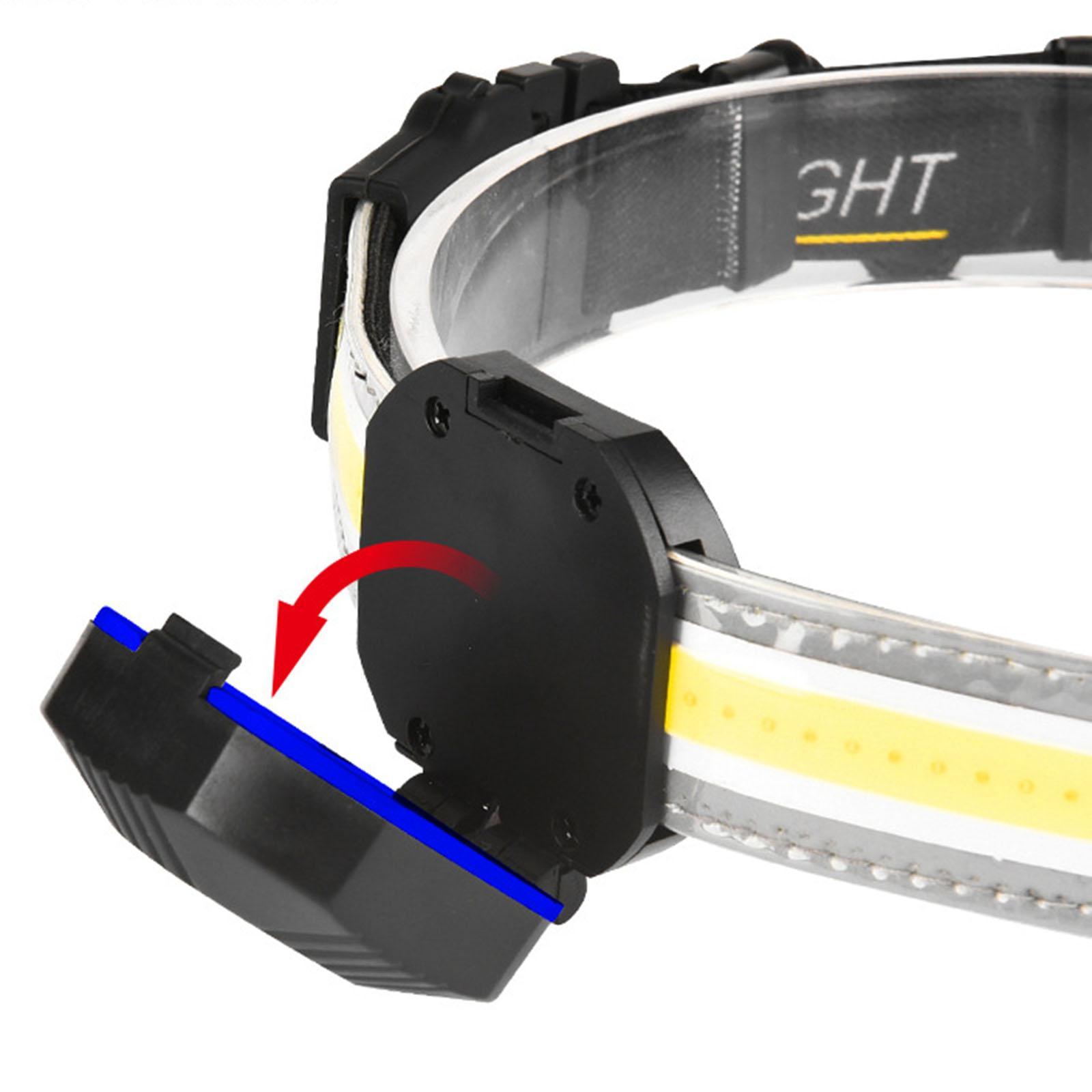 USB Headlamp Flashlight, LED Head Lamp Waterproof COB Headlight Head Lamp with 7 Light Modes for Outdoor Cycling Fishing Running Camping Climbing