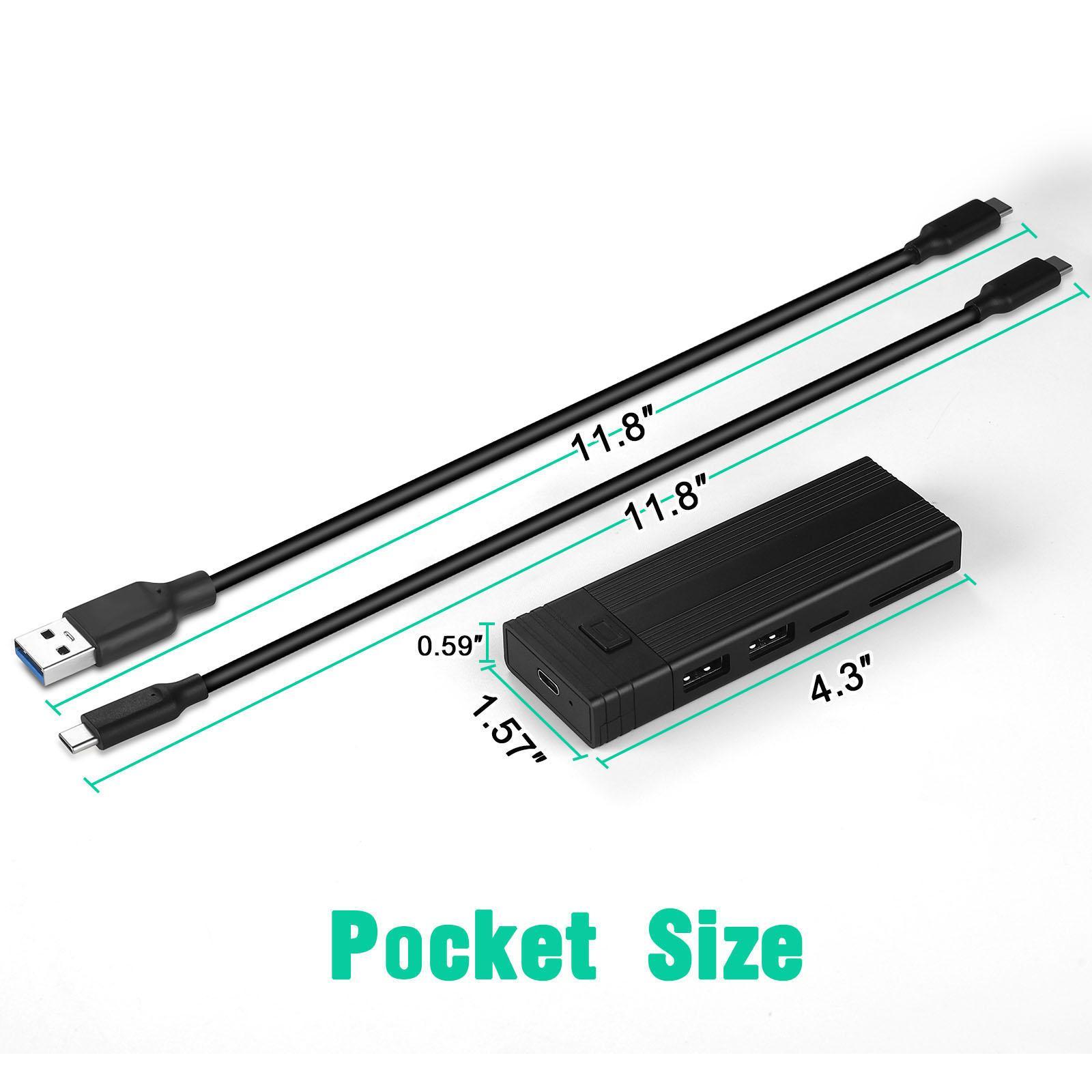 M.2 NVMe SATA SSD Enclosure M.2 SSD Case 10 Gbps 6Gbps Compact for PC Phone