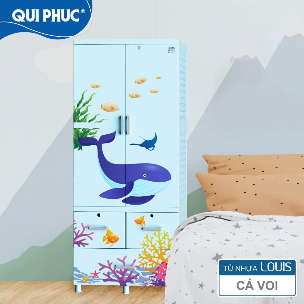 Tủ treo đồ LOUIS 2 tầng nhựa Qui Phúc