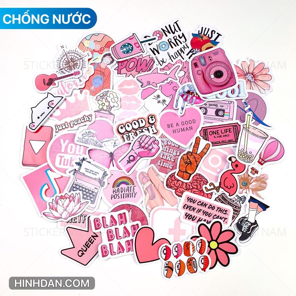 Sticker màu Hồng Đào dễ thương - Peachy - Dán Trang Trí - Chất Liệu PVC Cán Màng Chất Lượng Cao Chống Nước, Chống Nắng, Không Bong Tróc Phai Màu