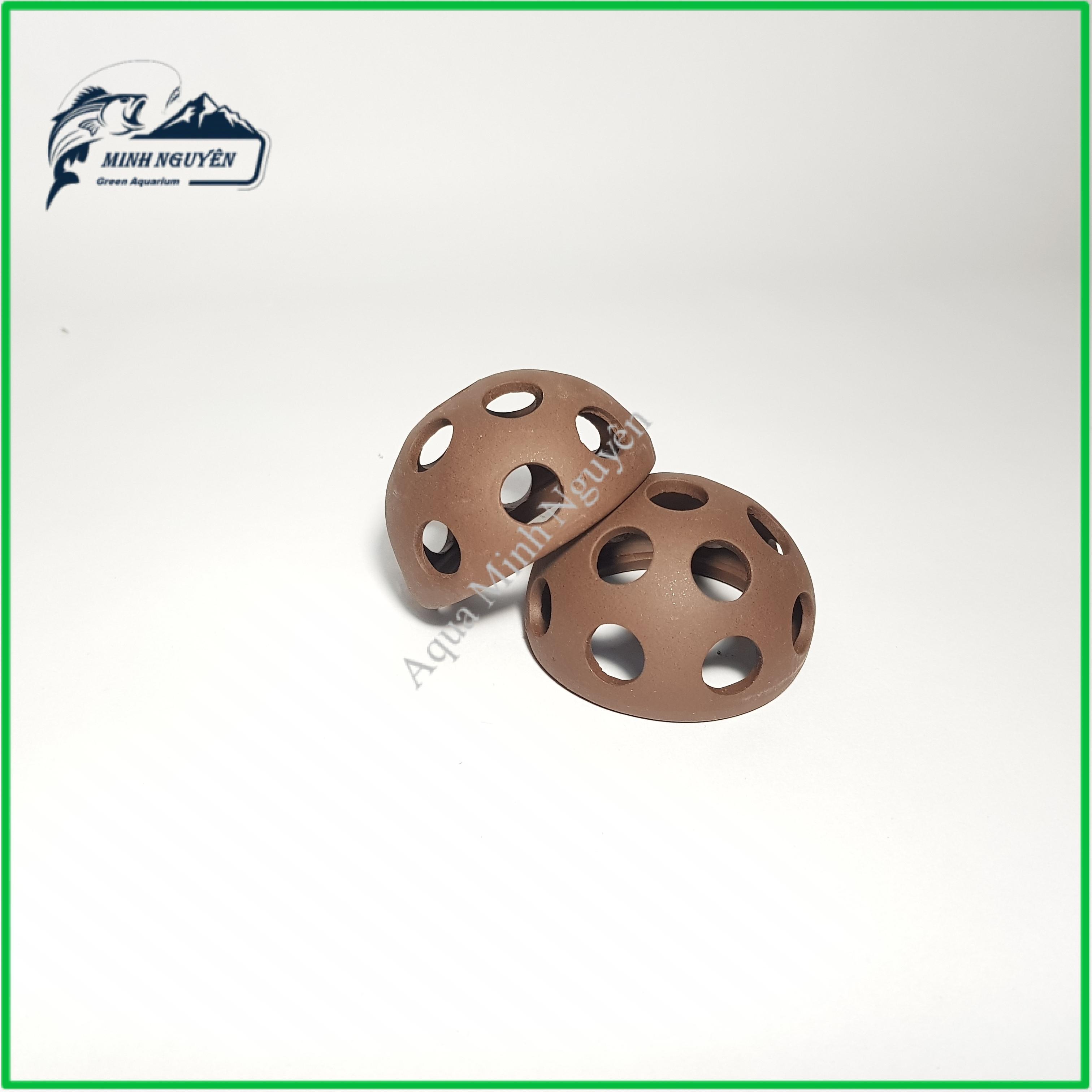 Hang Tép Bán Cầu Lỗ- Đồ chơi tép Hang Tép bằng gốm trang trí bể tép cảnh cá cảnh thủy sinh cao cấp