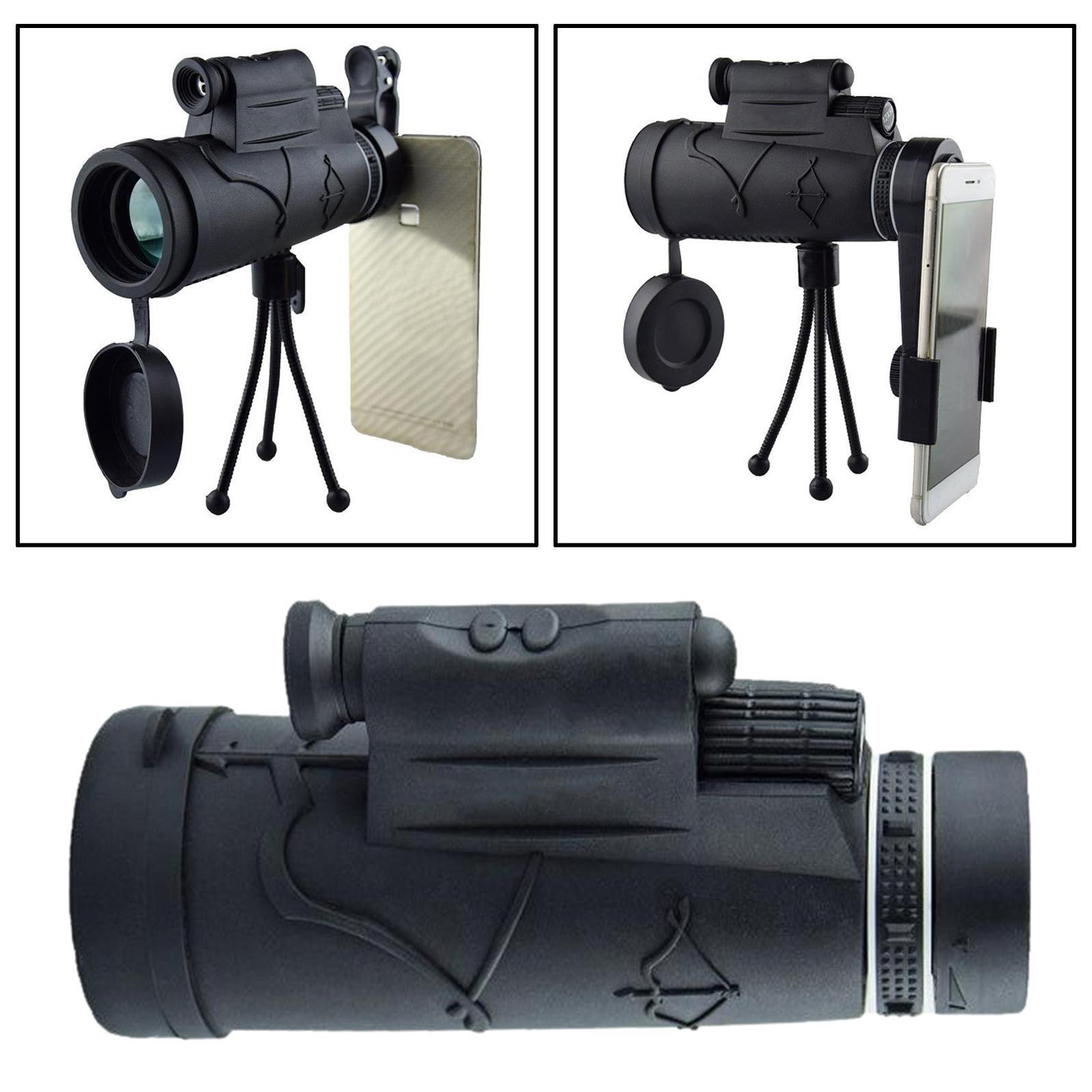 12X50 Monocular Telescope+Tripod+Clip Flashlight Infrared for Phone