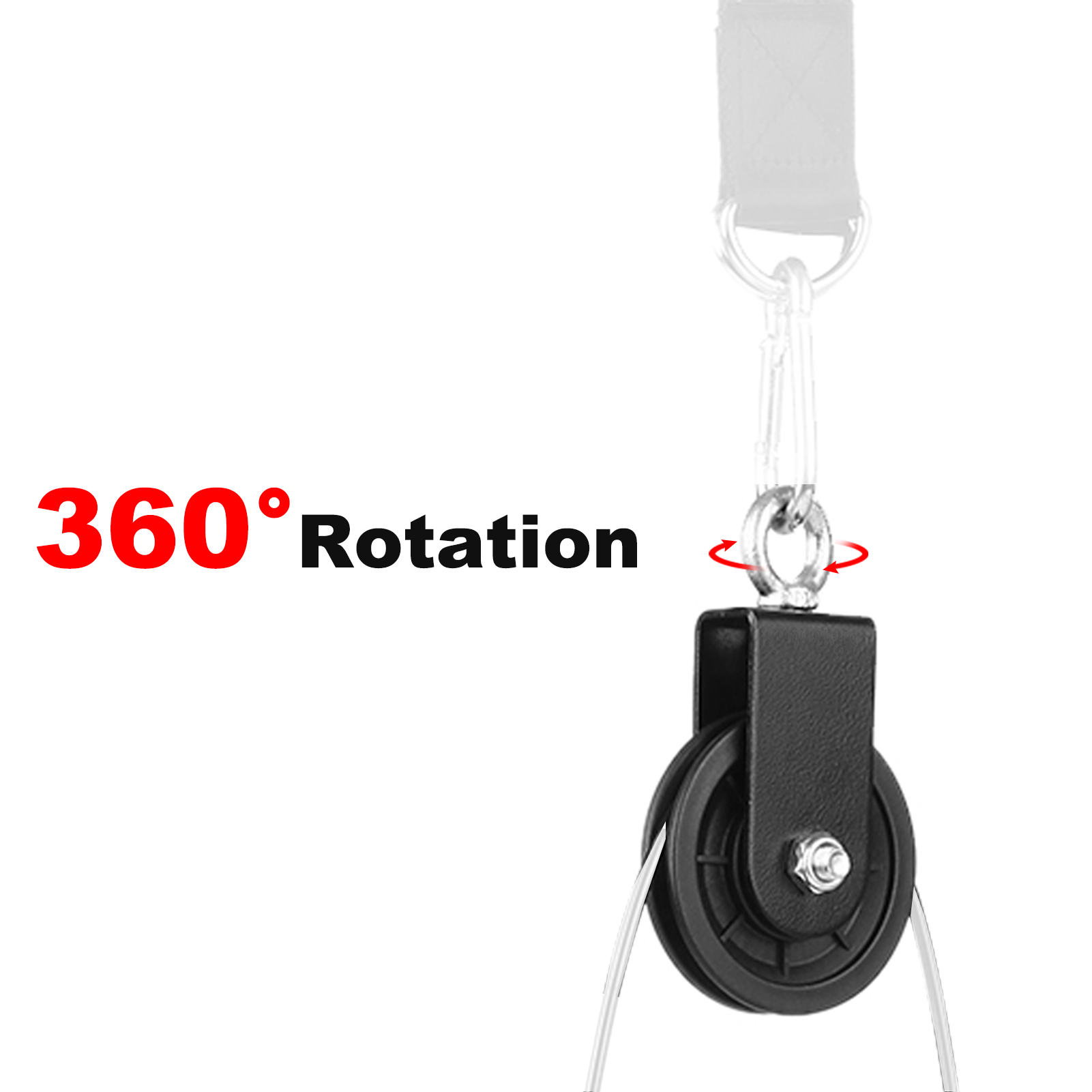 Hệ thống ròng rọc bánh xe kéo 360 độ có thể tháo rời bằng nhựa chịu lực phị hợp cho các dụng cụ tập gym