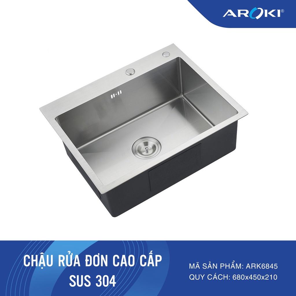 CHẬU RỬA ĐƠN CAO CẤP SUS 304 ARK6845 Bảo hành vĩnh viễn- có thợ lắp đặt