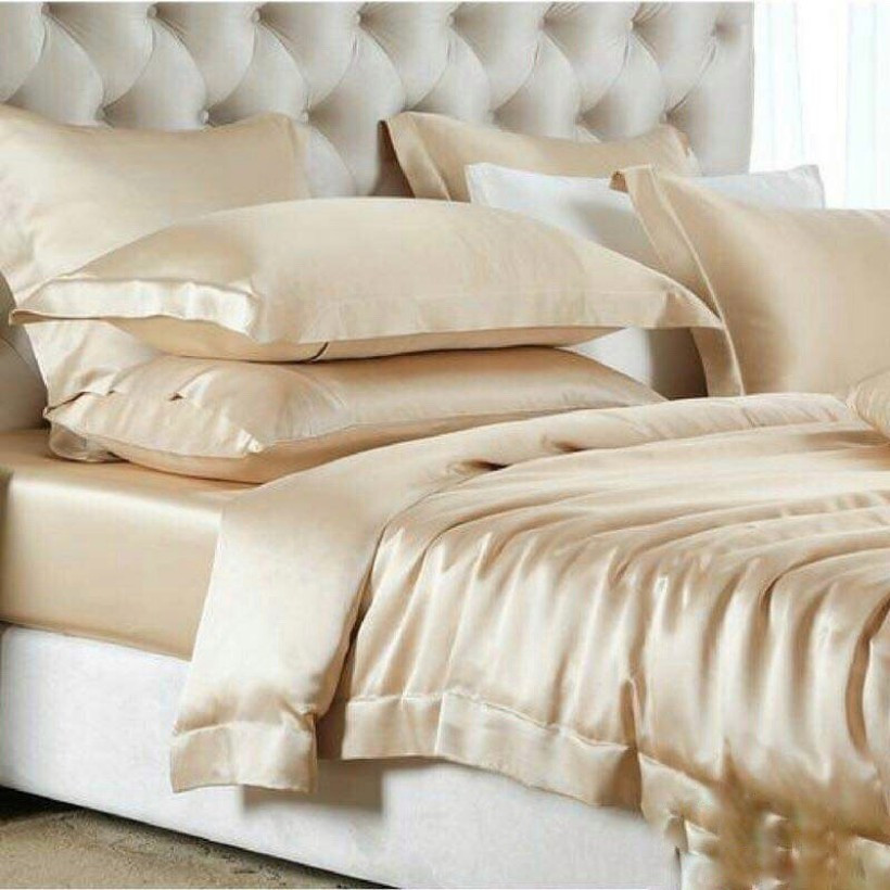 Bộ Vỏ Chăn Ga Gối Phi Lụa 5 Món Cao Cấp Lan Bedding - Độc Quyền Hàng Loại 1 Và Không Nối Vải