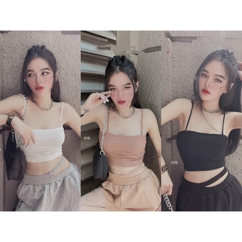 áo 2 dây croptop siêu hot freesize dưới 52kg - Carotshop