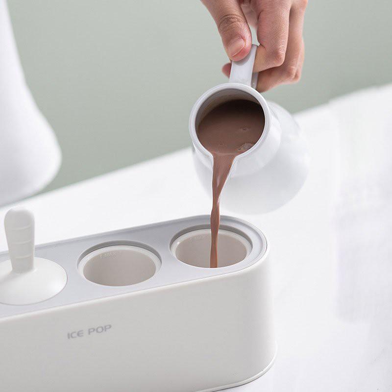 Khay làm kem que 4 que khuôn làm kem tự làm kem tại nhà tiện lợi