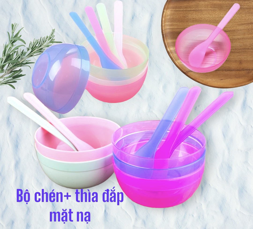 Bộ Chén, Thìa Chuyên Dụng Cho Đắp Mặt Nạ, Shop Giao Màu Ngẫu Nhiên