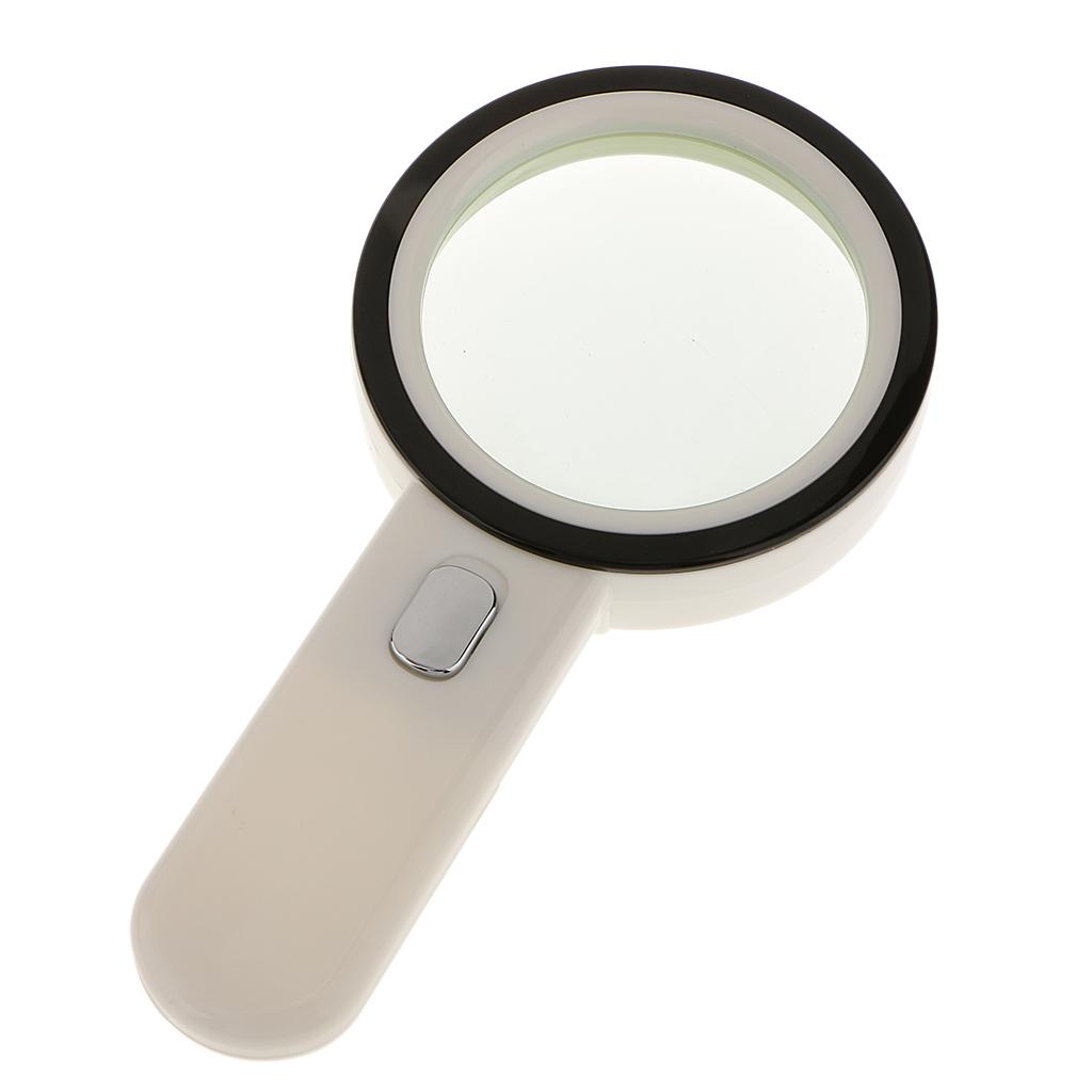 2x Hand Held 10x Magnifying Glass Lens Magnifier Loupe with 12 LED Lights