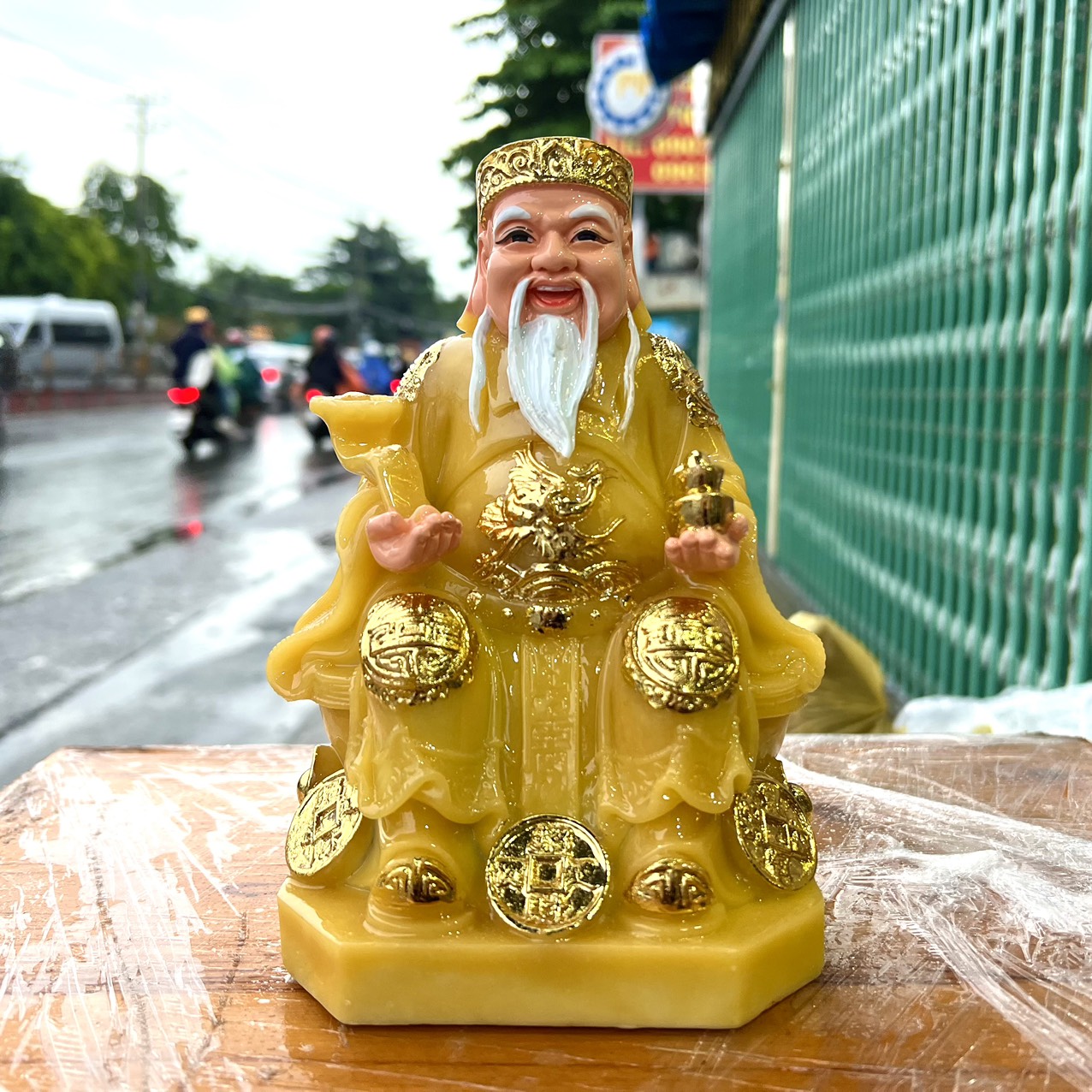 Tượng Thần tài Thổ Địa đá Việt Nam cao 19cm – 8inch