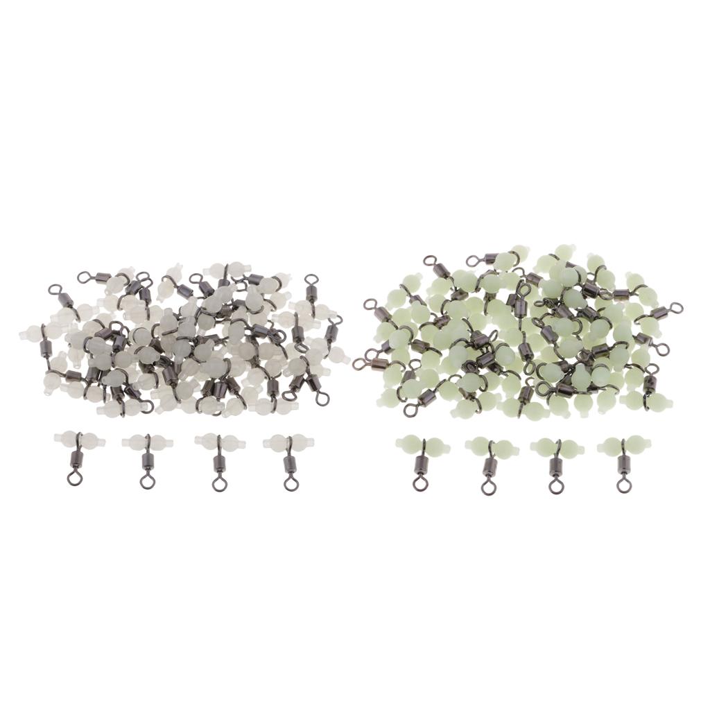 50x Luminous Gourd Rolling Swivel 3 Way Cross Line Connector Sea Fishing S