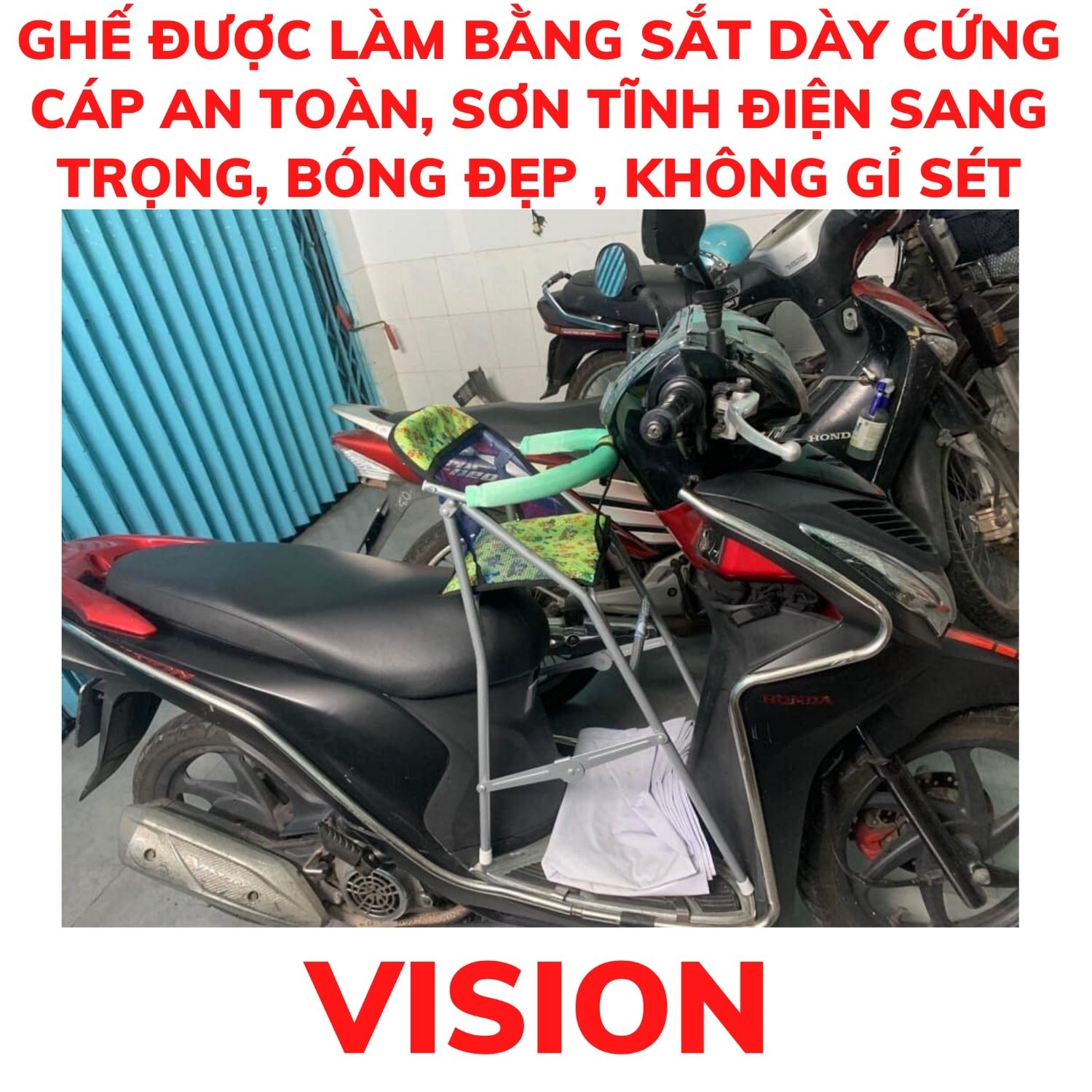 GHẾ NGỒI XE VISION - MIO - CLICK - VARIO - JANUS - LUVIAS CHO BÉ ( GIAO MÀU NGẪU NHIÊN )