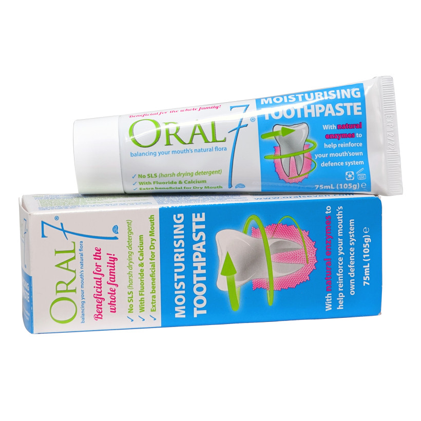 Kem đánh răng GIỮ ẨM MIỆNG ORAL7 Moisturising Toothpaste 75ml - Dành cho cho bệnh nhân hôi miệng do khô miệng, người dùng răng giả, người thở bằng miệng khi ngủ