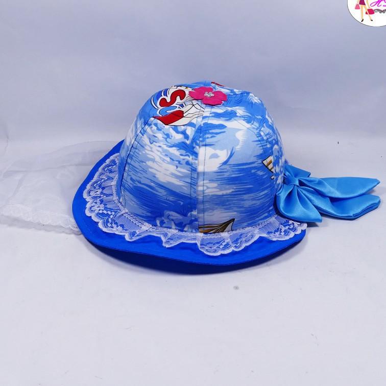Nón trẻ em hình thú cho bé nữ chất liệu cotton thoáng mát, có khăn trùm mặt giùm bé tránh nắng và bụi bẩn khi ra đường