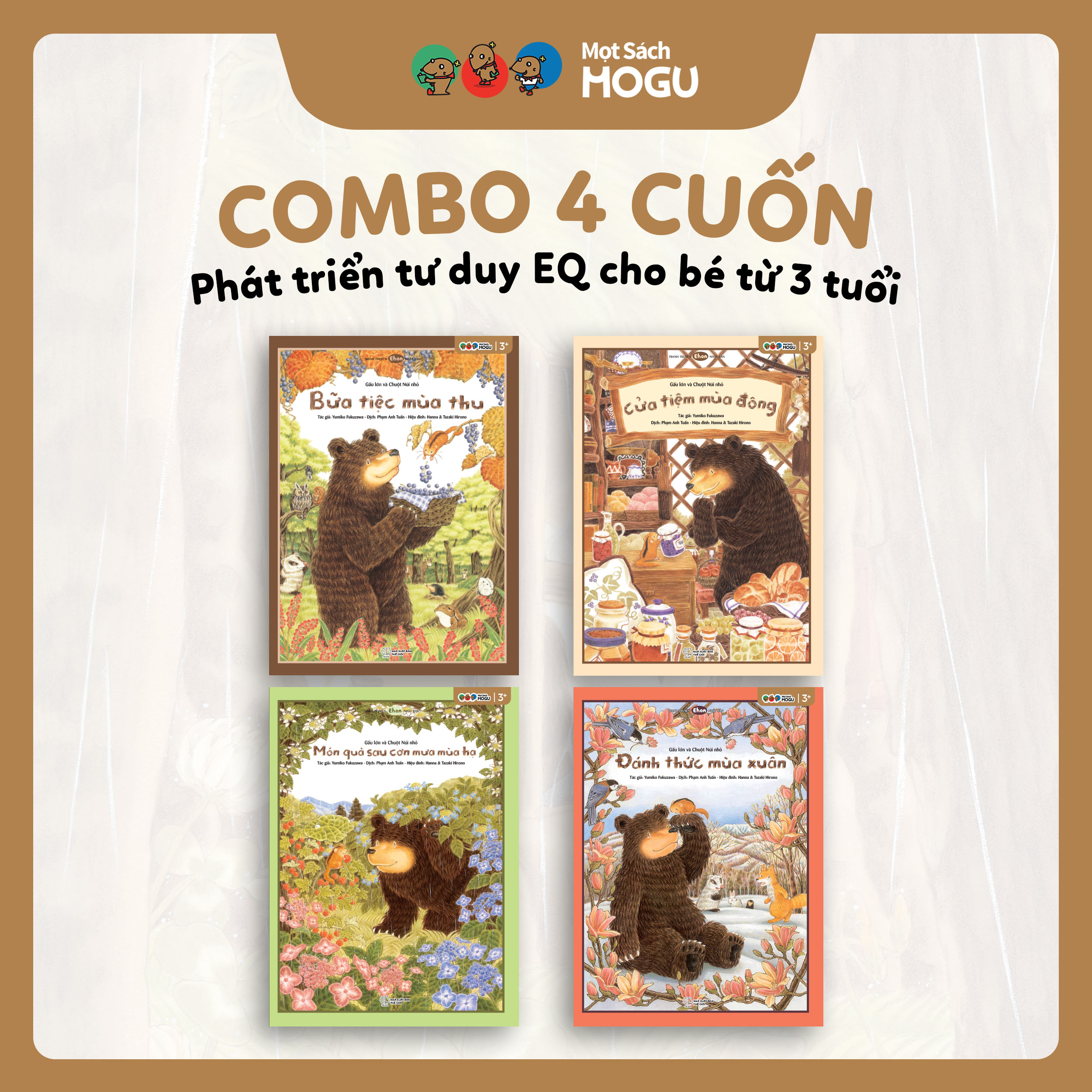 Truyện Ehon bé 3-4-5 tuổi - Bộ 4 cuốn BỐN MÙA YÊU THƯƠNG