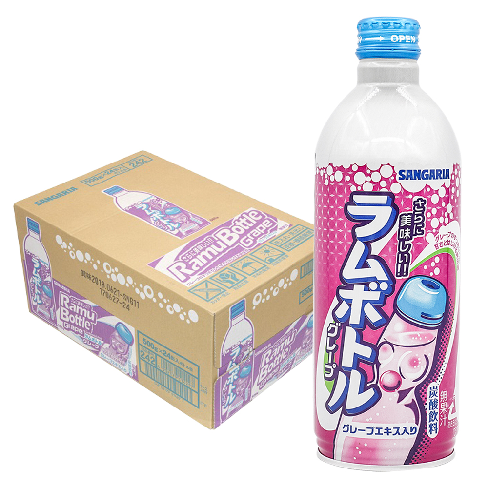 Nước giải khát có ga Soda nho Ramune Sangaria 500mL