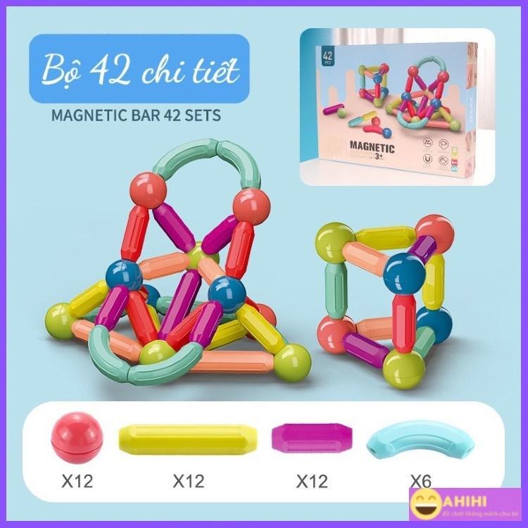 Đồ chơi Xếp Hình Nam Châm, ghép hình nam châm thông minh bộ 36,42,64 chi tiết hàng loại 1