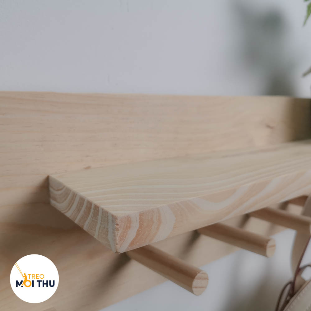 Kệ Gỗ Treo Tường Cửa Ra Vào - Mẫu 09 - Để đồ, treo chìa khóa - Phong cách Châu Âu - Treo Mọi Thứ