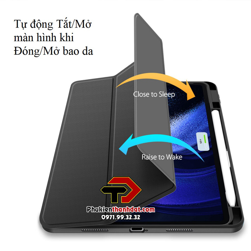 Bao da chống sốc cho Xiaomi Pad 6, Pad 6 Pro có ngăn đựng bút chính hãng Dux Ducis Toby - Hàng chính hãng