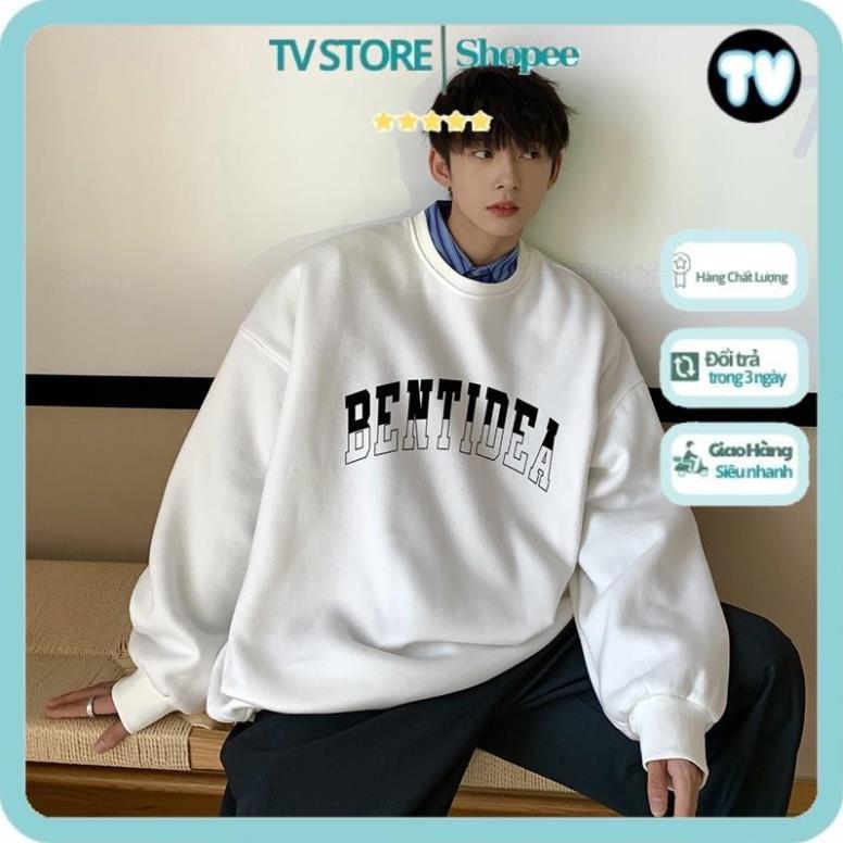 Áo Nỉ Nam TVSTORE Áo Sweater Cổ Tròn Dáng Rộng Thời Trang Thu Đông Cho Nam Giới Có Size Lớn