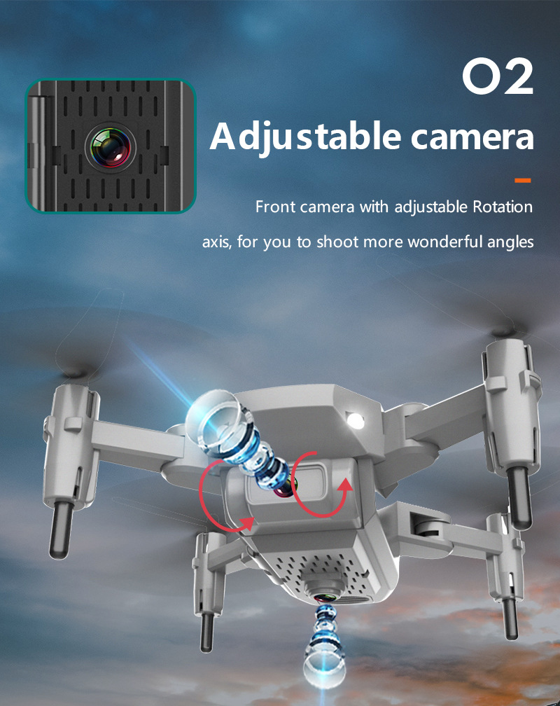 Flycam, Flycam điều khiển Giá Rẻ Tập Bay, Flycam mini Q12 Camera 4K Hai camera kép, thời gian bay 15 phút, Động cơ mạnh mẽ phiên bản cải tiến