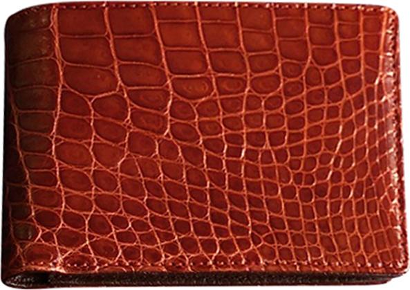 Ví Da Cá Sấu Da Hông - Nâu Đỏ
