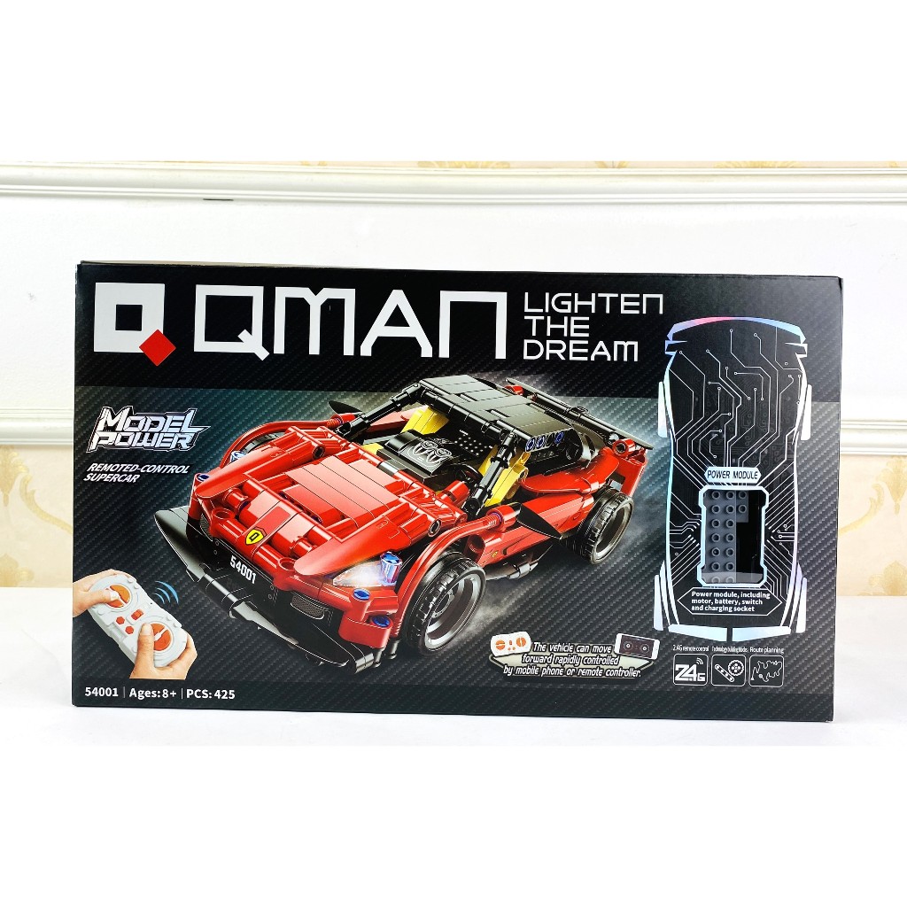 Đồ chơi - Bộ đồ chơi xếp hình mô hình siêu xe có điều khiển từ xa 54001 - QMAN