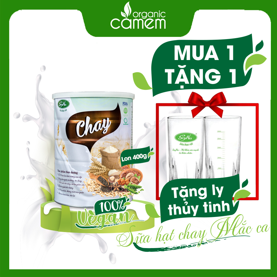 Sữa Hạt Thuần Chay Soyna  Lon 400g - 11 loại hạt cao cấp từ hạt mắc ca, óc chó, ý dĩ, diên mạch - cung cấp dinh dưỡng cho người ăn chay trường, người dị ứng đạm sữa bò, người bị khó tiêu trào ngược dạ dày