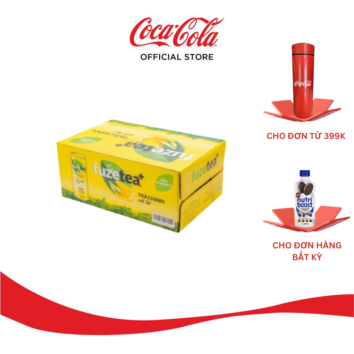 Thùng 24 lon Trà Chanh Với Sả Fuzetea 320mlx24 Sale 4.4 Coca-Cola Official Store