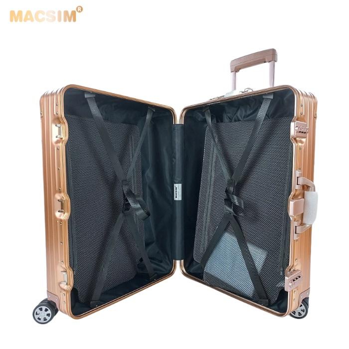 Vali hợp kim nhôm nguyên khối MS1104 Macsim cao cấp màu Rose cỡ 26 inches