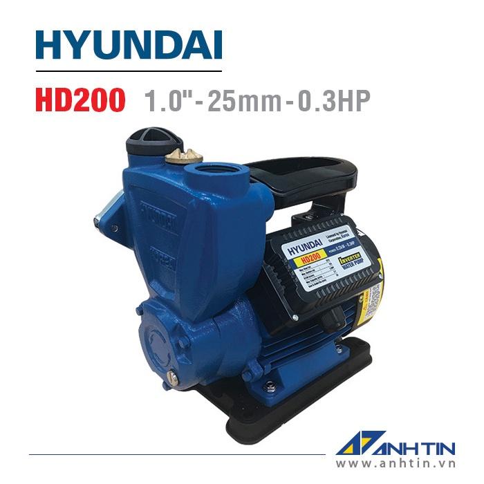 Máy bơm nước đa năng HYUNDAI HD200 | Công suất 200W | 25 mm/ 1 inch | Cột áp 27m - Cột hút 9m