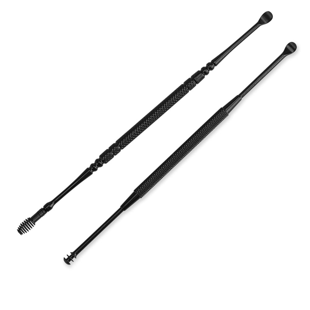 Dụng cụ ngoáy tay thiế kế 2 đầu đa chức năng,Thìa ngoáy tai 360 xoắn ốc,bằng thép không gỉ, trọng lượng nhẹ
