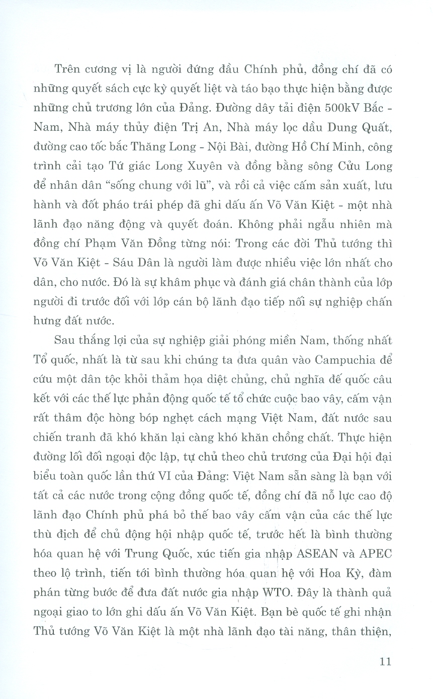 Võ Văn Kiệt - Một Nhân Cách Lớn, Nhà Lãnh Đạo Tài Năng Suốt Đời Vì Nước Vì Dân (Hồi ký) (Bản giới hạn, in 100 quyển)