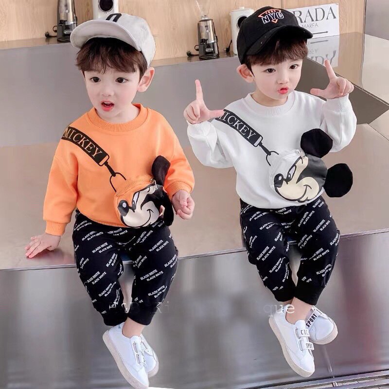 Set Đồ Cho Bé Có Đính Kèm Túi Micky Siêu Đẹp