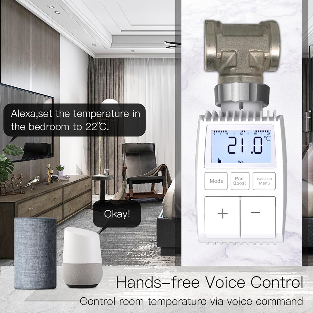 ZigBee/BT Radiator Thermostat Heating Temperature Controller Temperature Control Gauge Thermostatic Radiator Valve Intelligent Mobilephone APP Control Voice Control