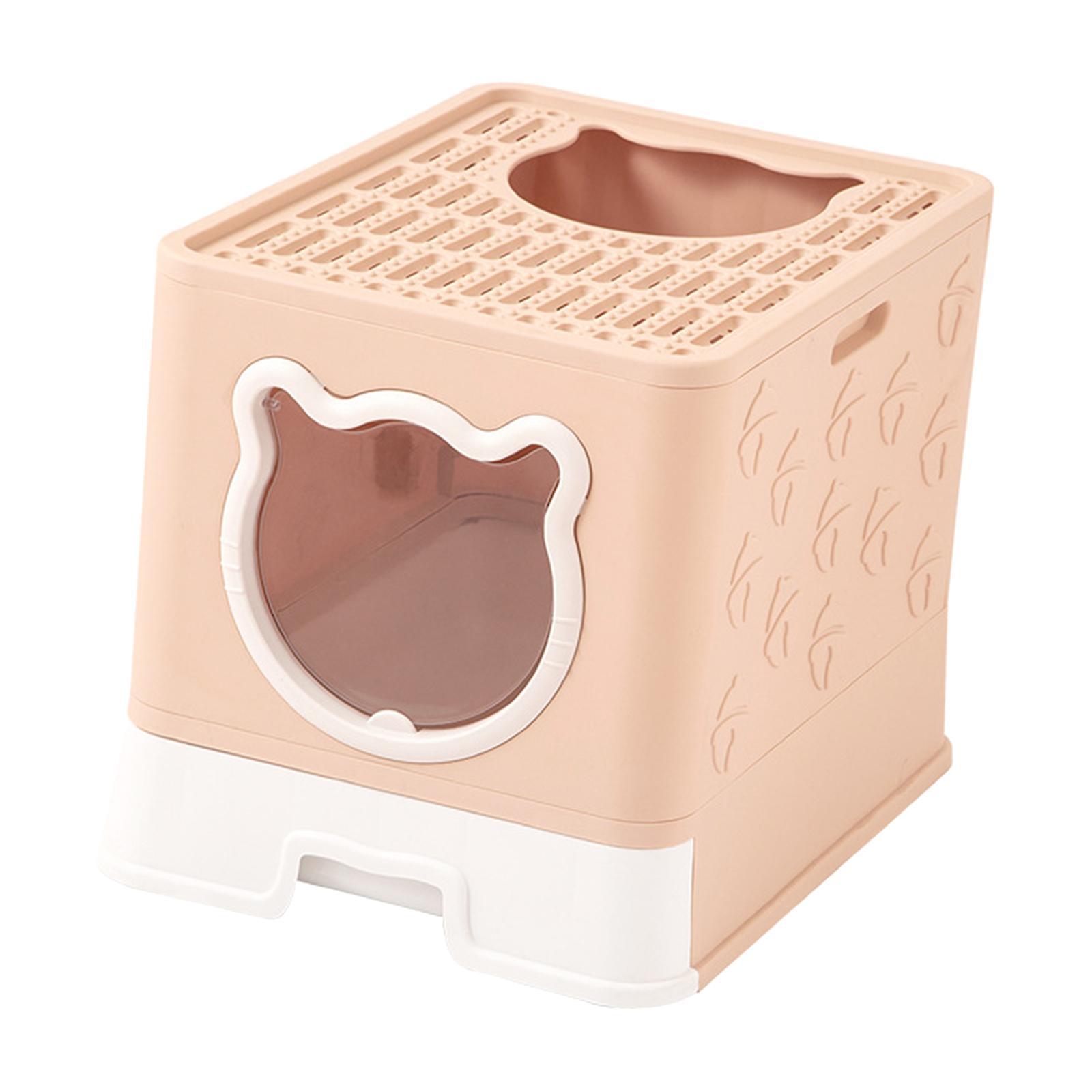 Hooded Cat Litter Box with Lid Enclosed Cat Litter Box Sand Box Container Cats Toilet Pet Litter Tray with Scooper for Rabbit Indoor Cats